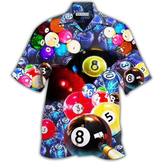 Billiard Excited Hawaiian Shirt Artwork Detail For Tropical Trips And Casual Outings