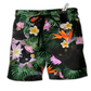 Cat Powered By Cat Hawaii Love Hawaiian Print Beach Shorts For Ocean Lover Vacation Wear