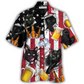 Black Vintage Cat Beer American Flag Hawaiian Shirt Design Detail For Sunny Adventures And Casual Wear