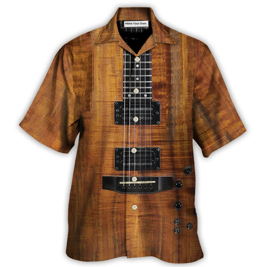 Electric Guitar Acoustic Hawaiian Shirt For Vacation Days And Relaxed Coastal Outings