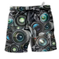 Camera Look Through Cameras Dark Hawaiian Print Beach Shorts For Warm Weather Trips And Everyday Use
