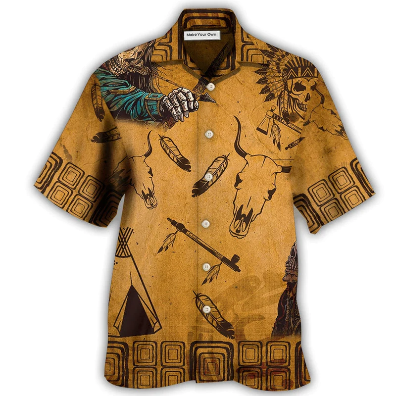 Bohemian Vintage Skull War Hawaiian Shirt For Warm Weather Adventures And Everyday Comfort