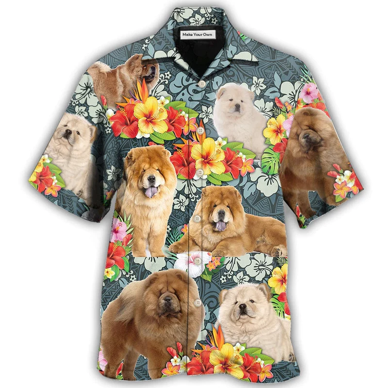 Tropical Dog Chow Hawaiian Shirt For Summer Events And Casual Outdoor Wear