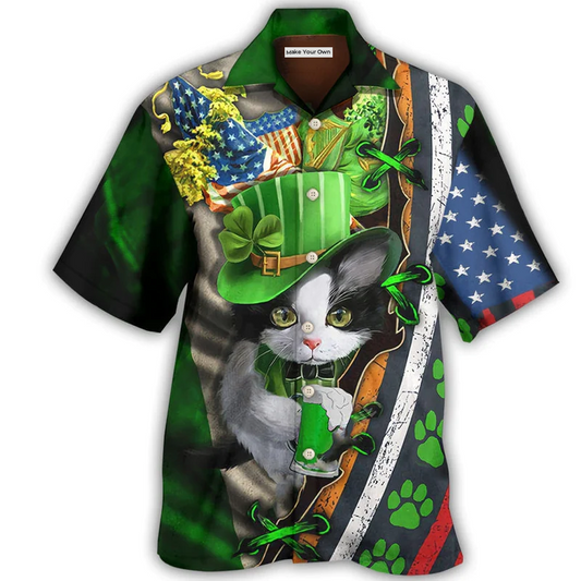 Black Cat Irish Party Show Hawaiian Shirt For Warm Weather Adventures And Everyday Comfort