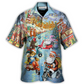 Christmas Santa Animal Driving Scooter Hawaiian Shirt For Vacation Days And Relaxed Coastal Outings