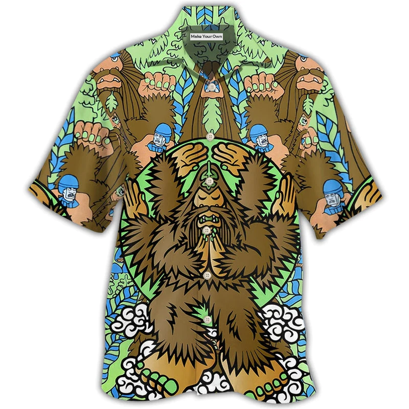 Playful Artistic Mythical Forest Creature Hawaiian Shirt For Summer Events Coastal Travel And Comfortable Styling