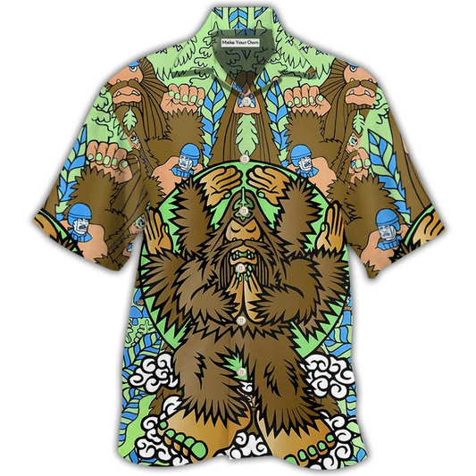 Playful Artistic Mythical Forest Creature Hawaiian Shirt For Summer Events Coastal Travel And Comfortable Styling