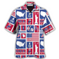 Patriotic American Hawaiian Shirt For Tropical Holiday Resort Parties And Everyday Style