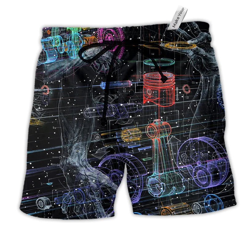 Engine Beach Shorts For Holiday Cruises And Lightweight Summer Style