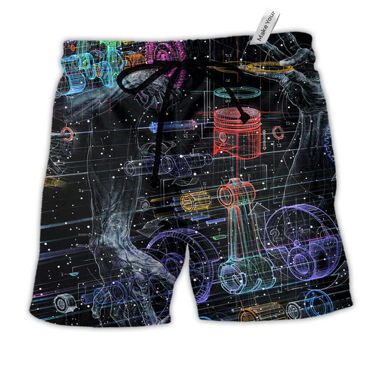 Engine Beach Shorts For Holiday Cruises And Lightweight Summer Style