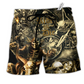 Motorcycle Love Life Mordern Hawaiian Print Beach Shorts For Road Trips And Summer Travel