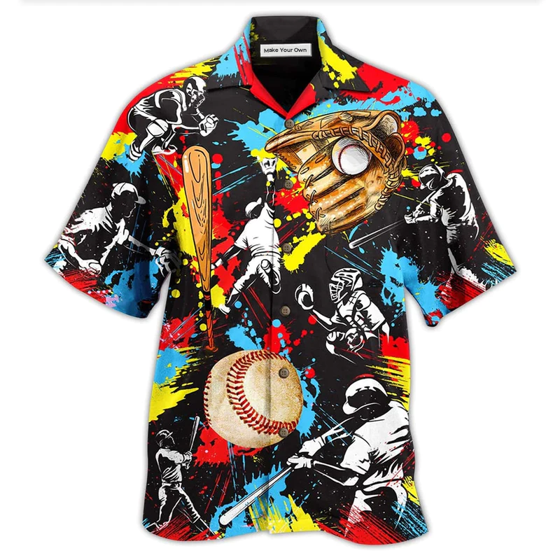 Artistic Ice Hockey Hawaiian Shirt For Tropical Holiday Resort Parties And Everyday Style