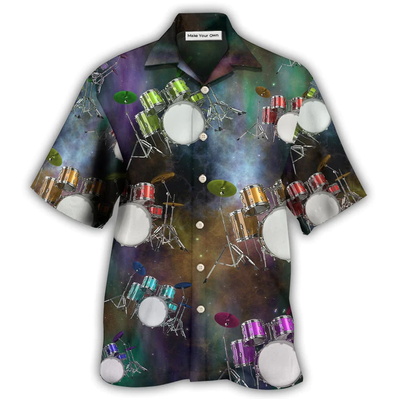 Galaxy Drums Hawaiian Shirt For Island Holidays Summer Parties And Casual Outdoor Wear