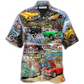 Vintage Classic Car Hawaiian Shirt For Vacation Getaways Resort Wear And Casual Celebrations