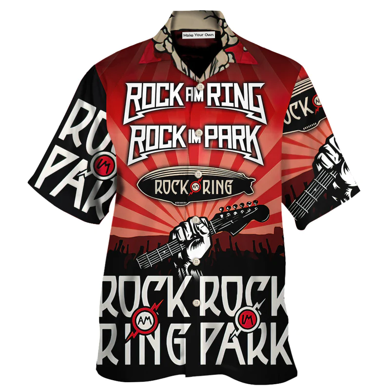 Rock Music Festival Hawaiian Shirt For Festival Travel, Beach Gatherings, And Relaxed Summer Style
