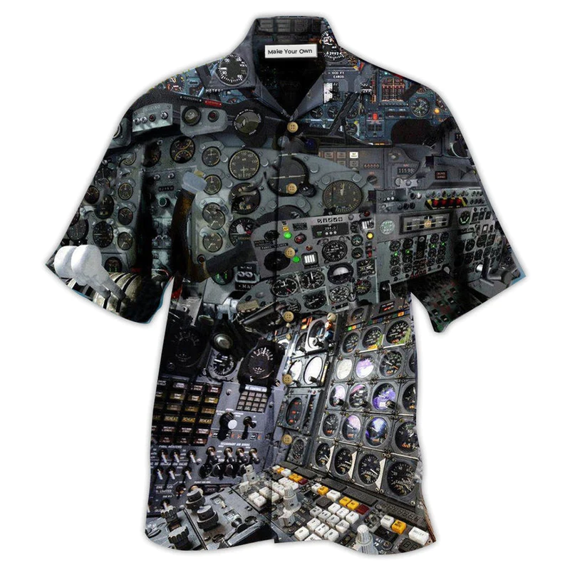 Pilot Hawaiian Shirt For Tropical Holiday Resort Parties And Everyday Style