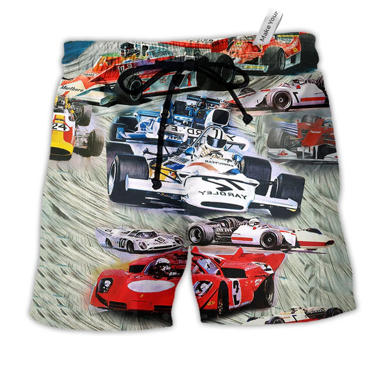 Car Racing Beach Shorts For Poolside Relaxation And Relaxed Casual Wear