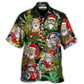 Bohemian Christmas Santa Hippie Hawaiian Shirt All Over Print Detail For Island Holidays