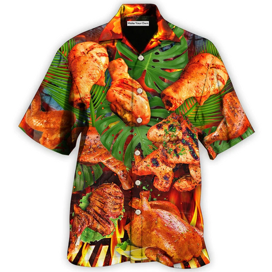 Chicken BBQ Food Hawaiian Shirt For Warm Weather Adventures And Everyday Comfort