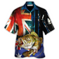 Vintage Fishing Flag Hawaiian Shirt Detailed Pattern View For Resort Wear