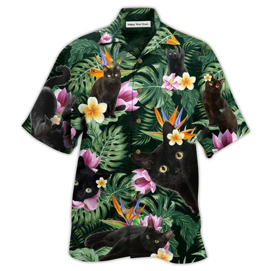 Cat Powered Island Hawaiian Shirt For Summer Vacation And Beach Travel