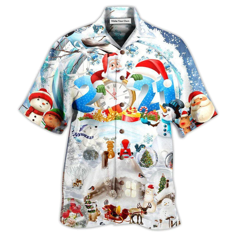 Christmas Sparkling New Year Hawaiian Shirt Artwork Detail For Resort Trips And Outdoor Activities