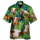 Tropical Funny Cow Face Humor Cattle Hawaiian Shirt Resort Outfit View For Beach Days