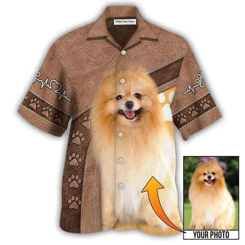 Dog Custom Photo Personalized Hawaiian Shirt Artwork Detail For Tropical Trips And Casual Outings