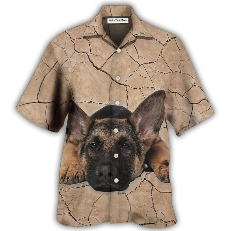 German Shepherd Ground Hawaiian Shirt Design View For Resort Travel And Thoughtful Gifting