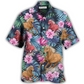 Tropical Horse Summer Vibes Hawaiian Shirt Pattern Detail For Summer Holidays And Outdoor Fun