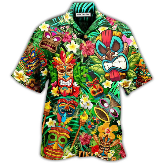 Tiki Hawaiian Shirt For Coastal Adventures And Warm Weather Wear
