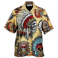 Bohemian Vintage Skull American Hawaiian Shirt Pattern Detail For Vacation Travel And Daily Wear