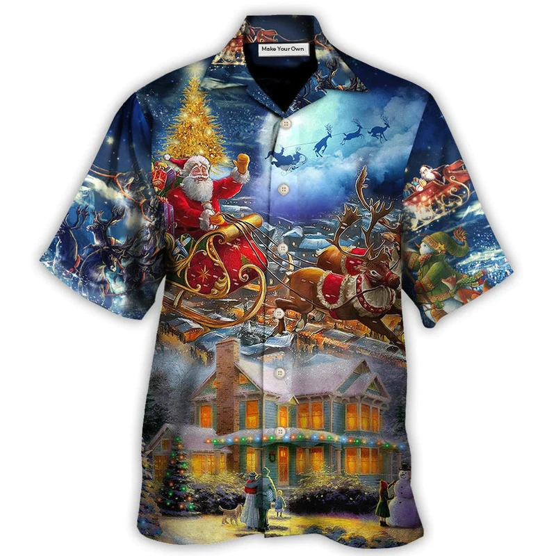 Snowman Christmas Family Light Hawaiian Shirt Design Detail For Sunny Adventures And Casual Wear