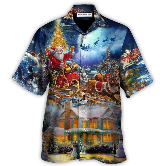 Snowman Christmas Family Light Hawaiian Shirt Design Detail For Sunny Adventures And Casual Wear