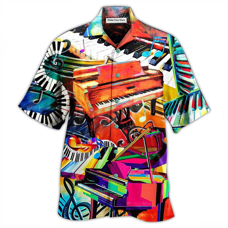 Piano Music Fail Hawaiian Shirt Artwork View For Weekend Travel And Beach Style