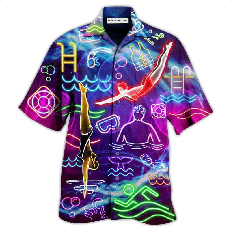 Swimming Hawaiian Shirt For Beach Vacations Casual Parties And Warm Weather Style