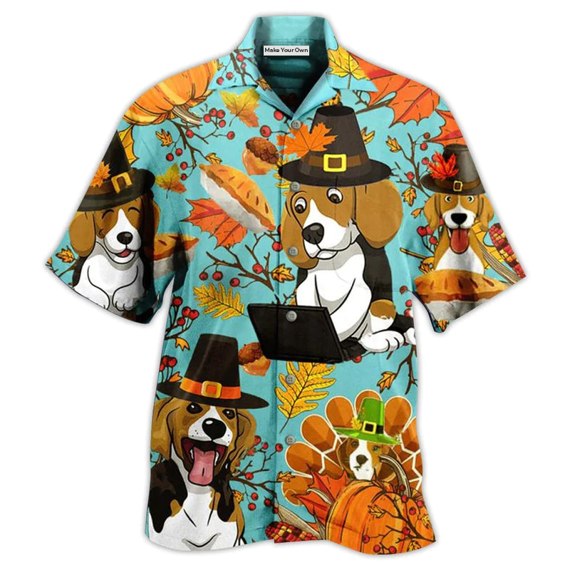 Beagle Hawaiian Shirt Pattern View For Relaxed Warm Weather Outfits