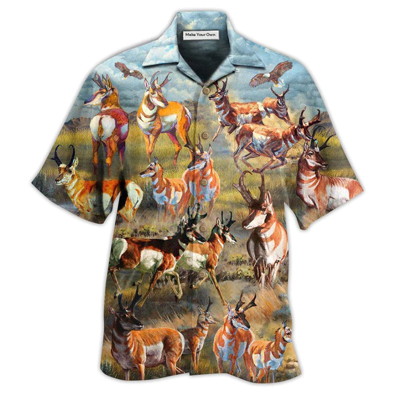 Deer Hawaiian Shirt For Tropical Getaways Outdoor Fun And Everyday Wear