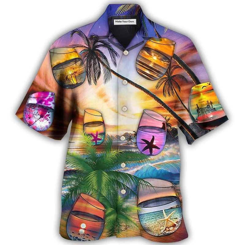 Beach Cocktail Hawaiian Shirt For Vacation Days And Relaxed Coastal Outings