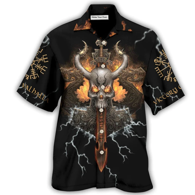 Norse Warrior Victory Hawaiian Shirt For Warm Weather Adventures And Everyday Comfort