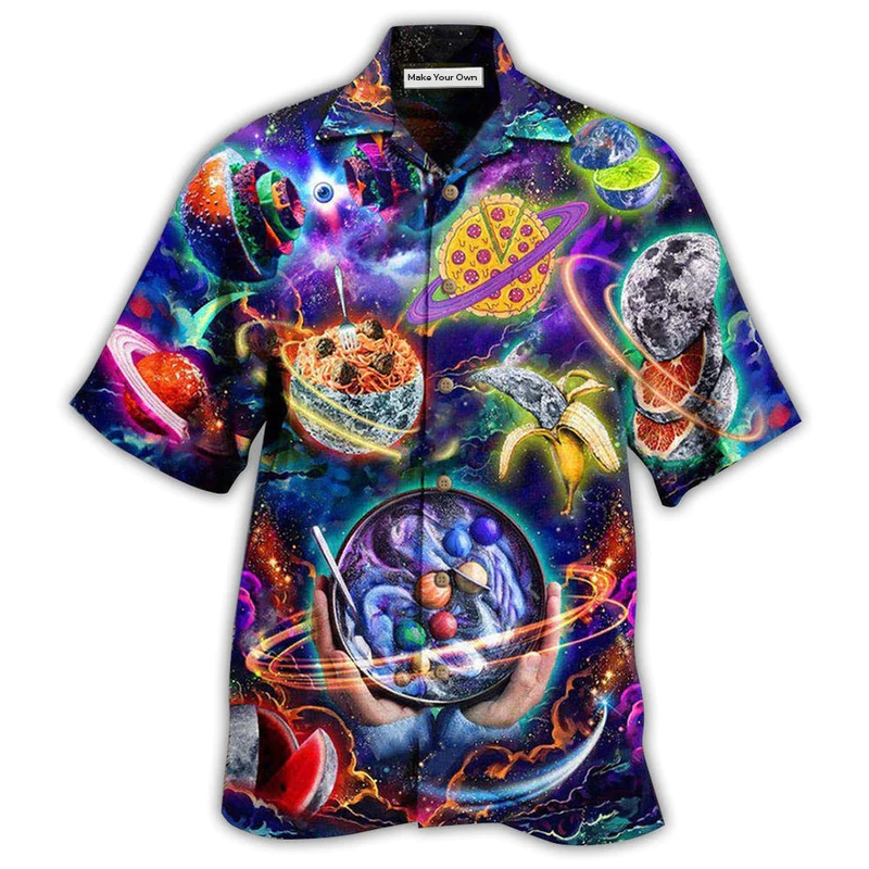Food Planet Delicious Hawaiian Shirt Design Detail For Sunny Adventures And Casual Wear