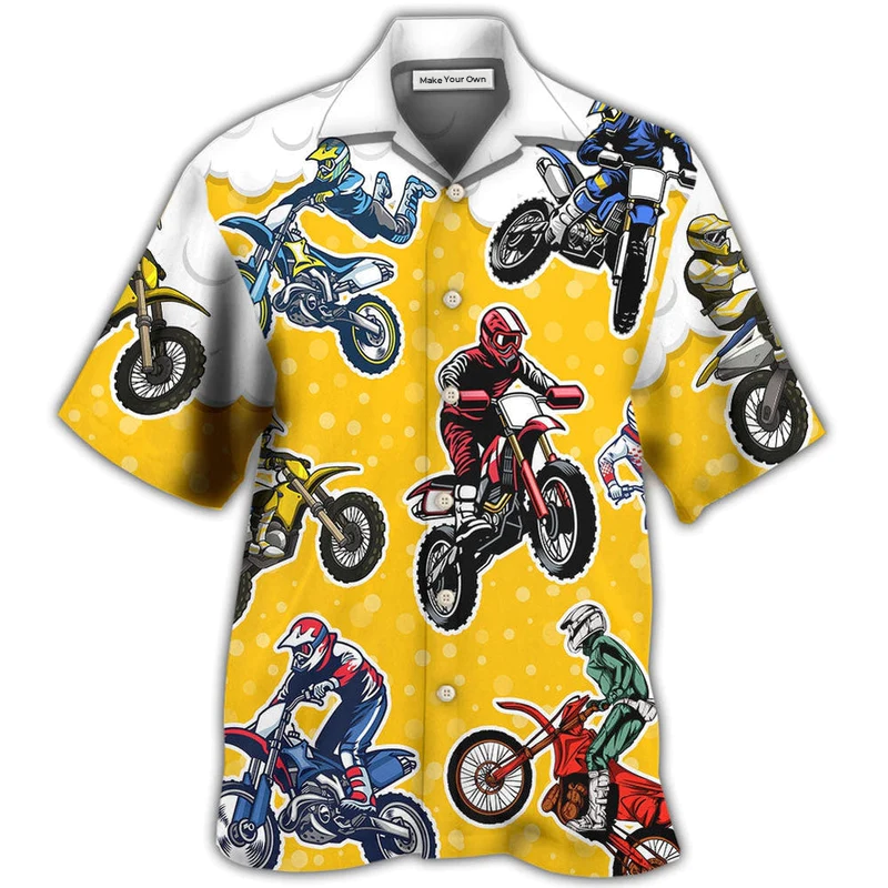 Beer Motocross Hawaiian Shirt Pattern View For Lightweight Everyday Style