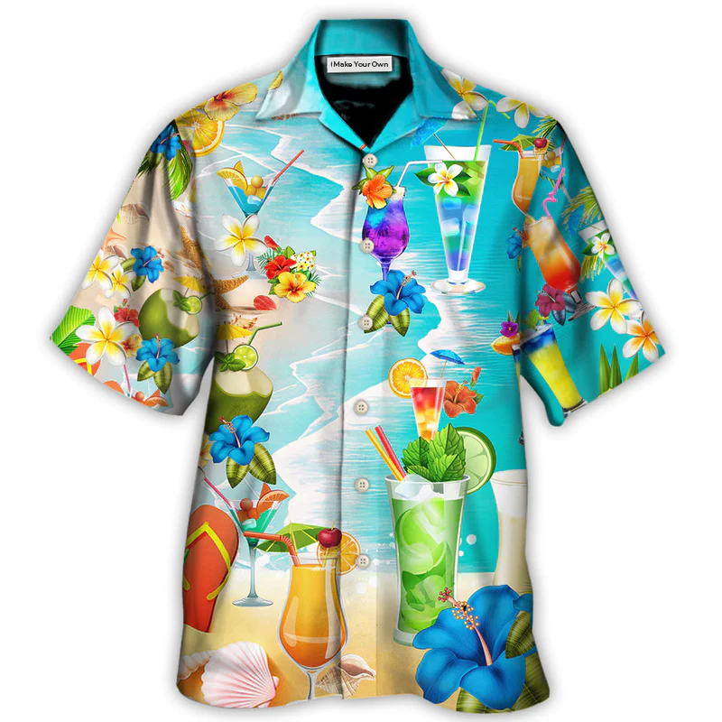Cocktail Drink Cocktails Aloha Hawaiian Shirt For Vacation Days And Relaxed Coastal Outings