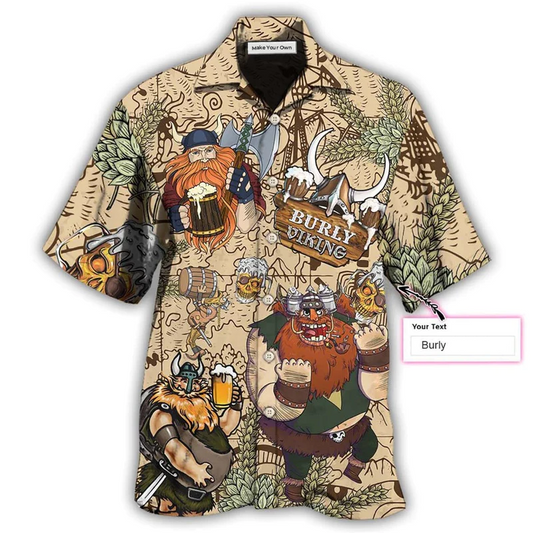 Norse Warrior Victory Personalized Hawaiian Shirt Design Detail For Beach Days And Holiday Travel