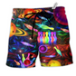 Bowling Space Strike The Universe Color Hawaiian Beach Shorts For Resort Trips And Casual Comfort