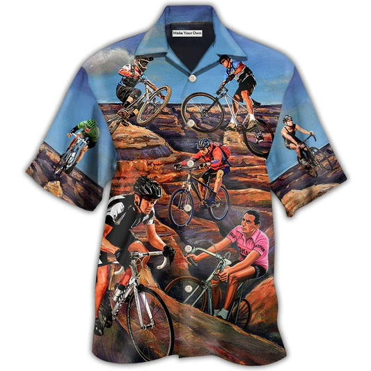 Mountain Bike Hawaiian Shirt For Tropical Getaways Outdoor Fun And Everyday Wear