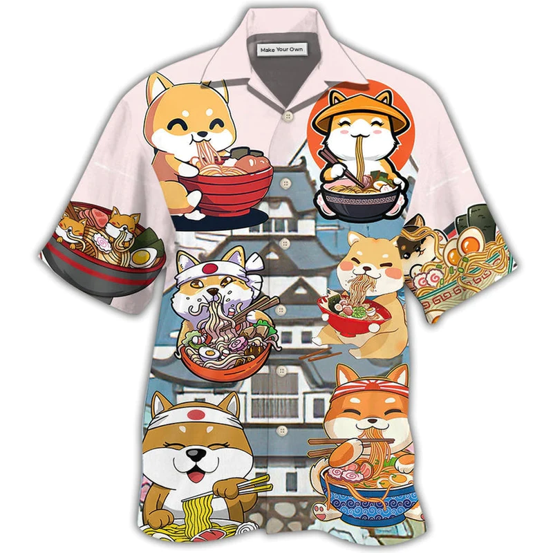 Cat Ramen Hawaiian Shirt For Coastal Adventures And Warm Weather Wear