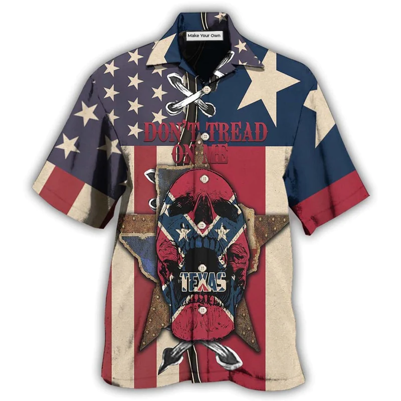 Peace Texas Heritage And Skull Hawaiian Shirt For Vacation Getaways Resort Wear And Casual Celebrations
