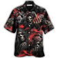 Dark Red Skull Smoke Hawaiian Shirt For Beach Parties And Weekend Getaways