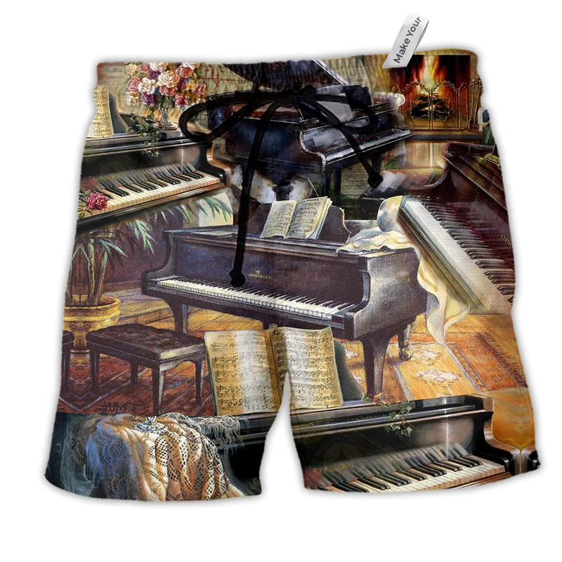 Music Once A Pianist Always A Pianist Hawaiian Beach Shorts For Beach Days And Casual Style